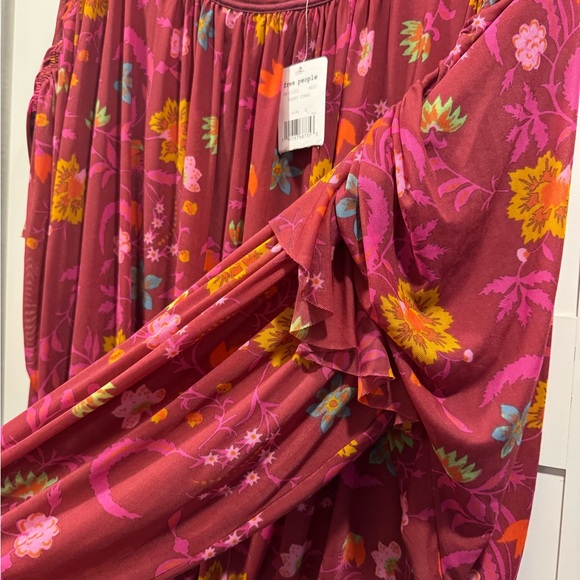 Free People Wildflower Honey Ruffle Mesh Blouse, Size L, NWT - Picture 6 of 11